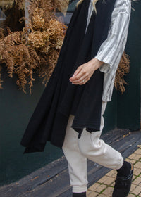 Oversize Recycled Cashmere Scarf | Black