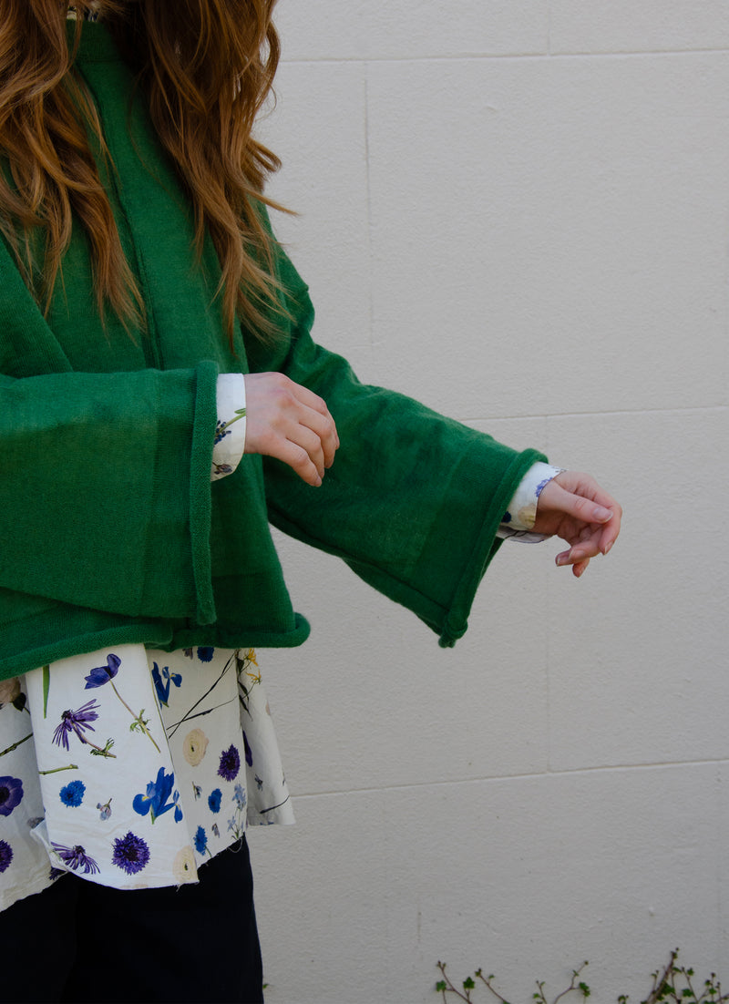 Alex Crop Sweater | Grass Green