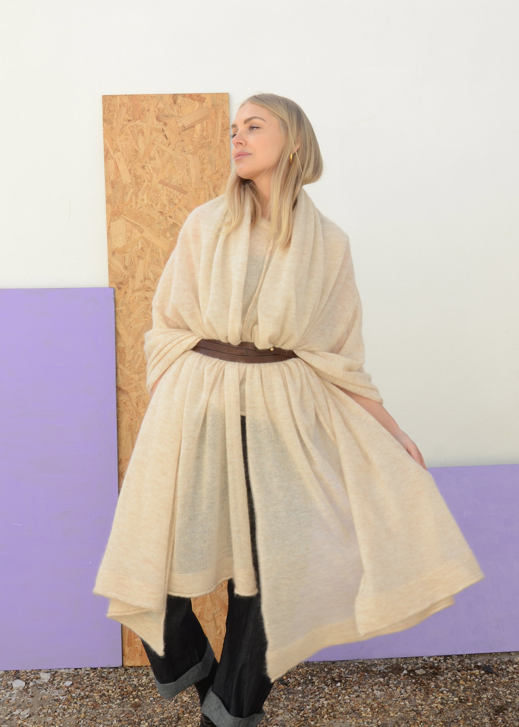 Eco Mohair Multi Functional Scarf | Buttermilk