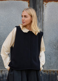 Recycled Cashmere Vest Top | Black