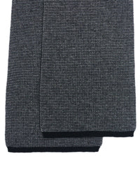 Cashmere Fine Rib Scarf | Black Grey