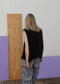 Eco Mohair Vest Top | Black