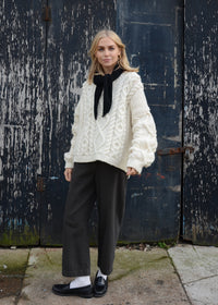 Cashmere necktie Scarf | Black