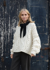 Cashmere necktie Scarf | Black