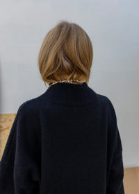 High Neck Cashmere Sweater | Black