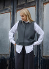 Alex mohair crop Vest Top | Slate Grey