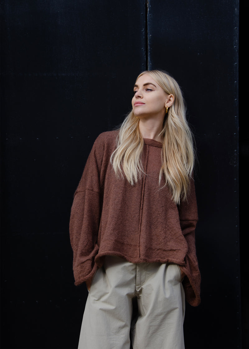 Alex Crop Sweater | Burnt Toffee