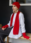 Cashmere Rib Mini Scarf | Bright Red