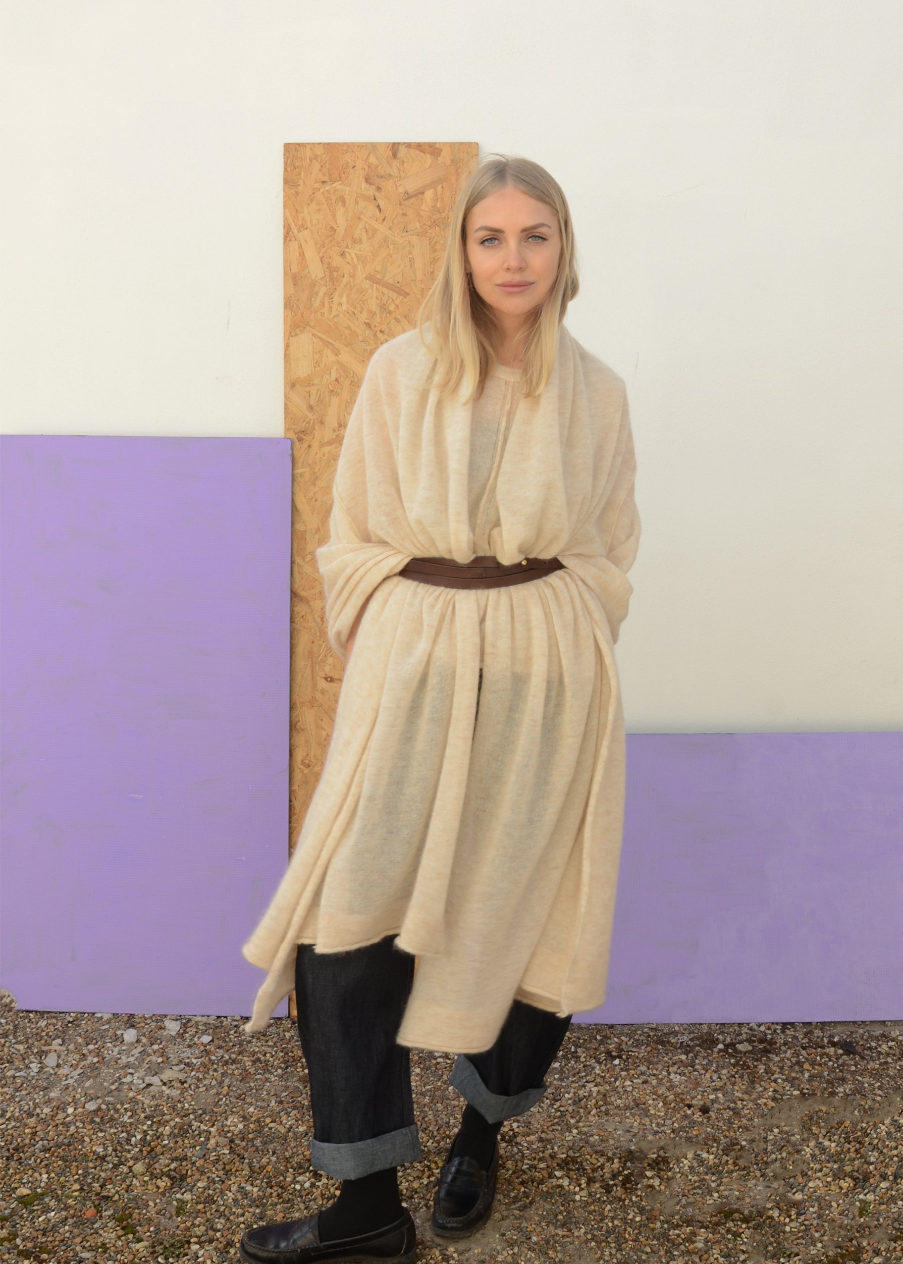 Eco Mohair Multi Functional Scarf | Buttermilk