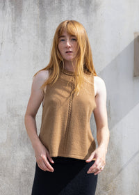 Cashmere Cable Front Vest Top | Gingerbread