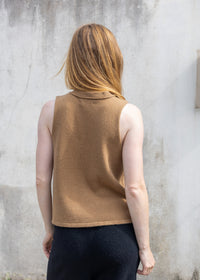 Cashmere Cable Front Vest Top | Gingerbread