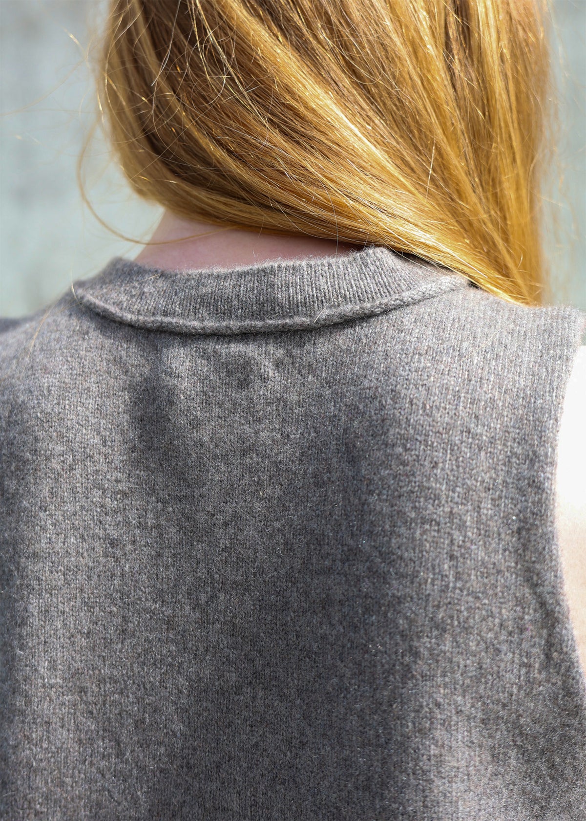 Cashmere Cable Front Vest Top | Mushroom