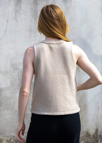 Cashmere Cable Front Vest Top | Oat
