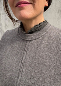 Cashmere Cable Front Vest Top | Mushroom