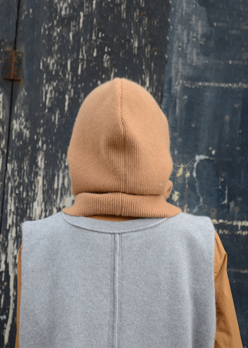 Cashmere Rib Hood | Caramel