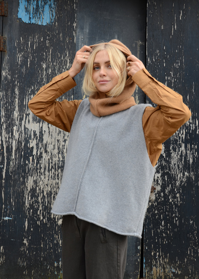Cashmere Rib Hood | Caramel