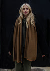 Cashmere Fine Rib Scarf | Khaki Caramel