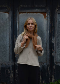 Cashmere Necktie Scarf | Caramel