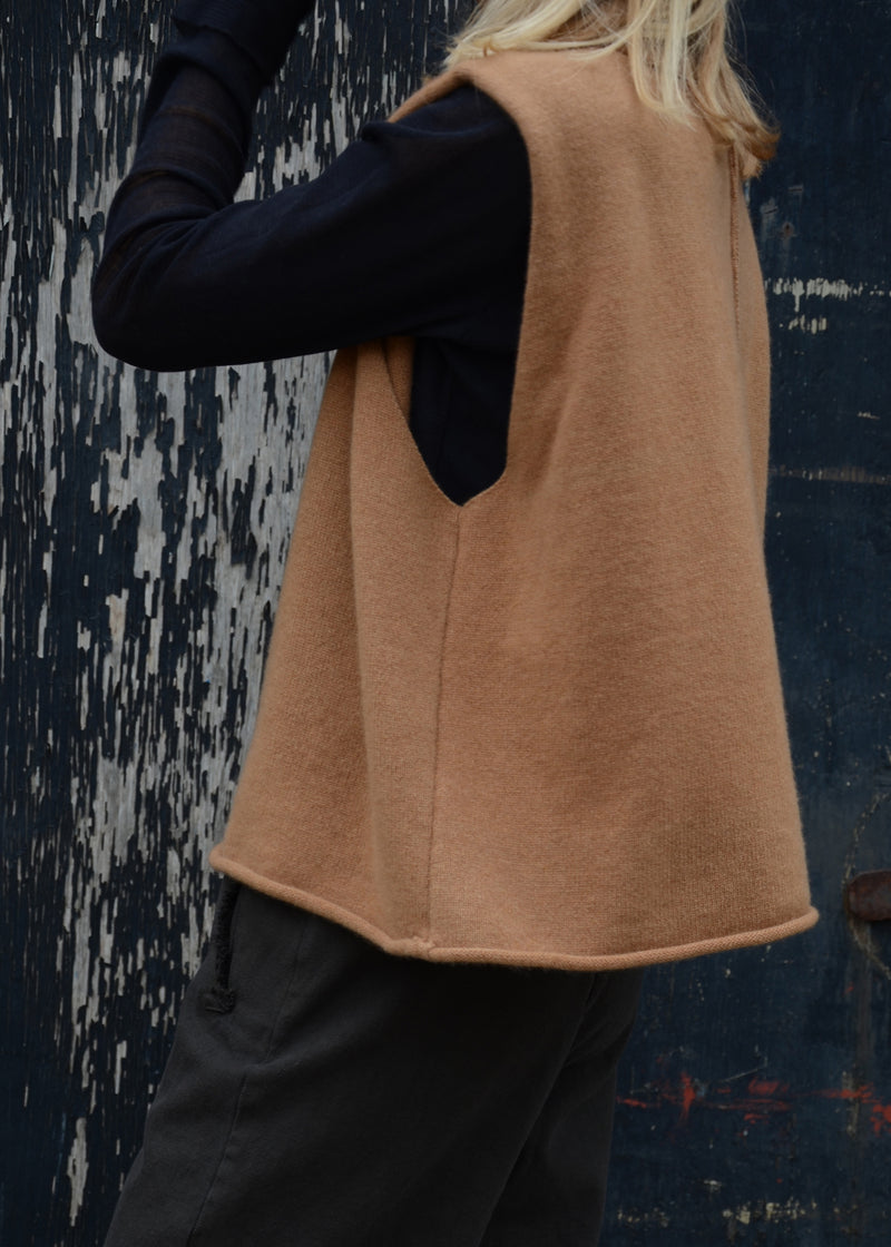 Cashmere Vest Top | Caramel
