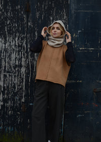 Cashmere Rib Hood | Oat