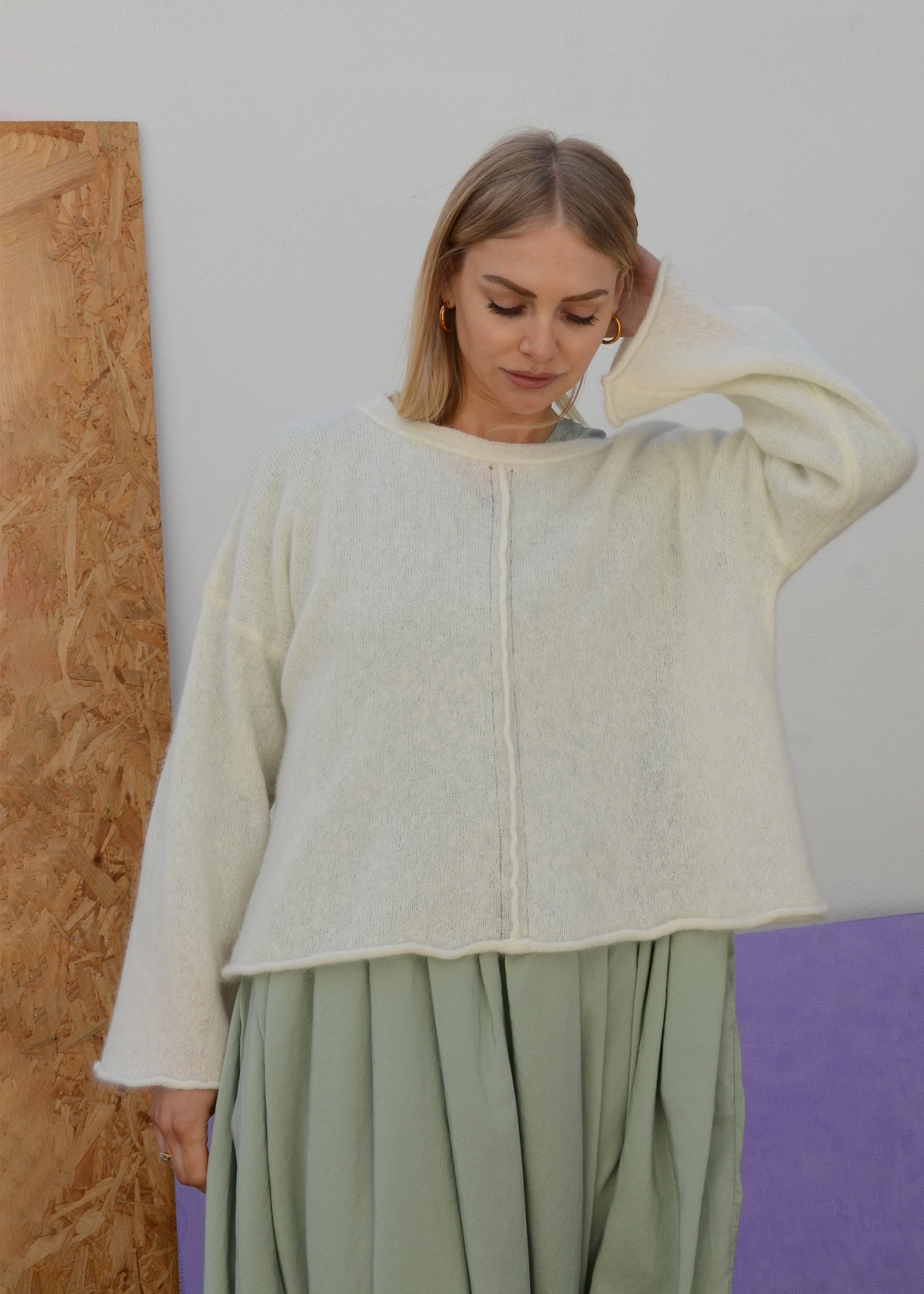Eco Mohair Sweater | Chalk White