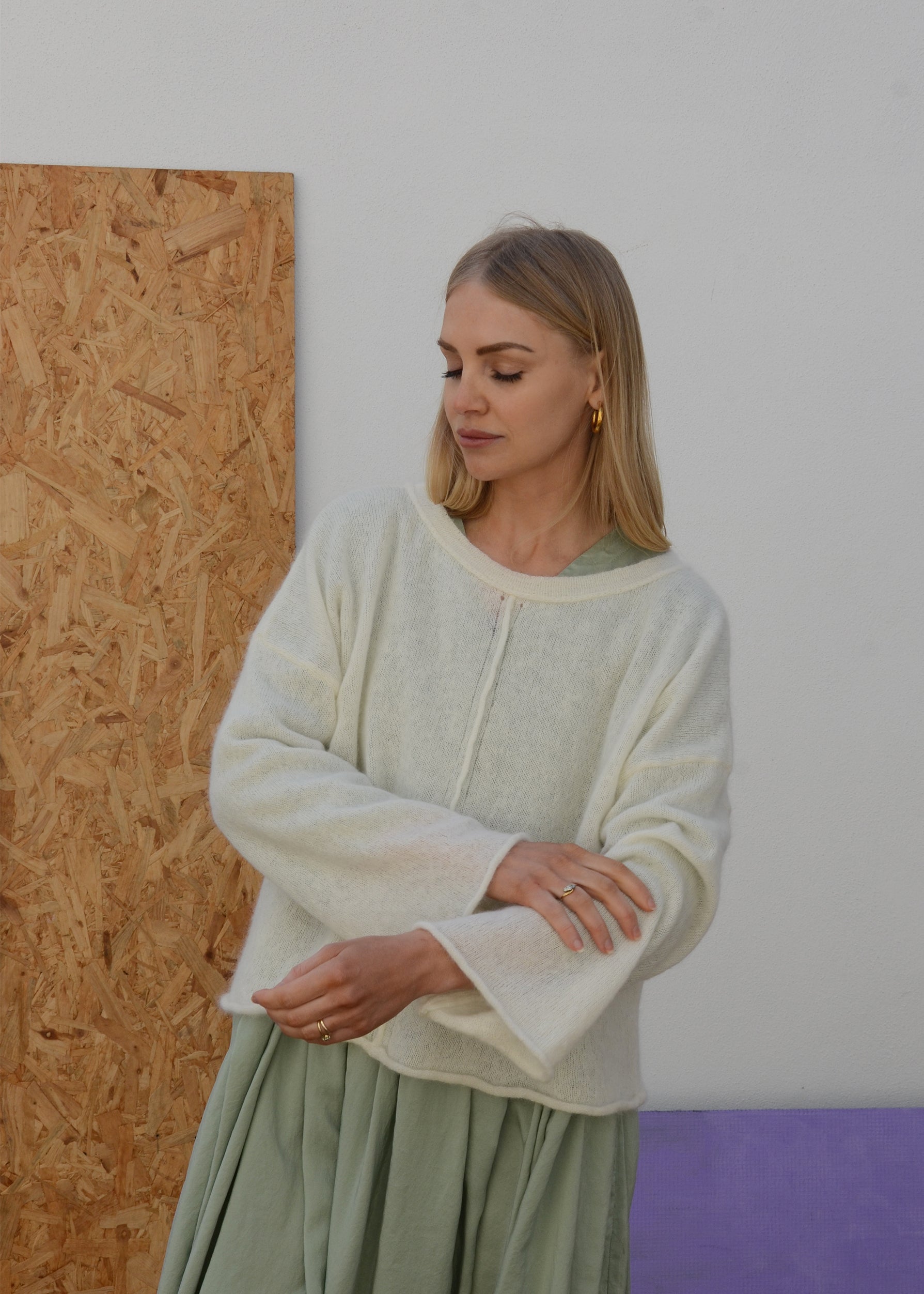Eco Mohair Sweater | Chalk White