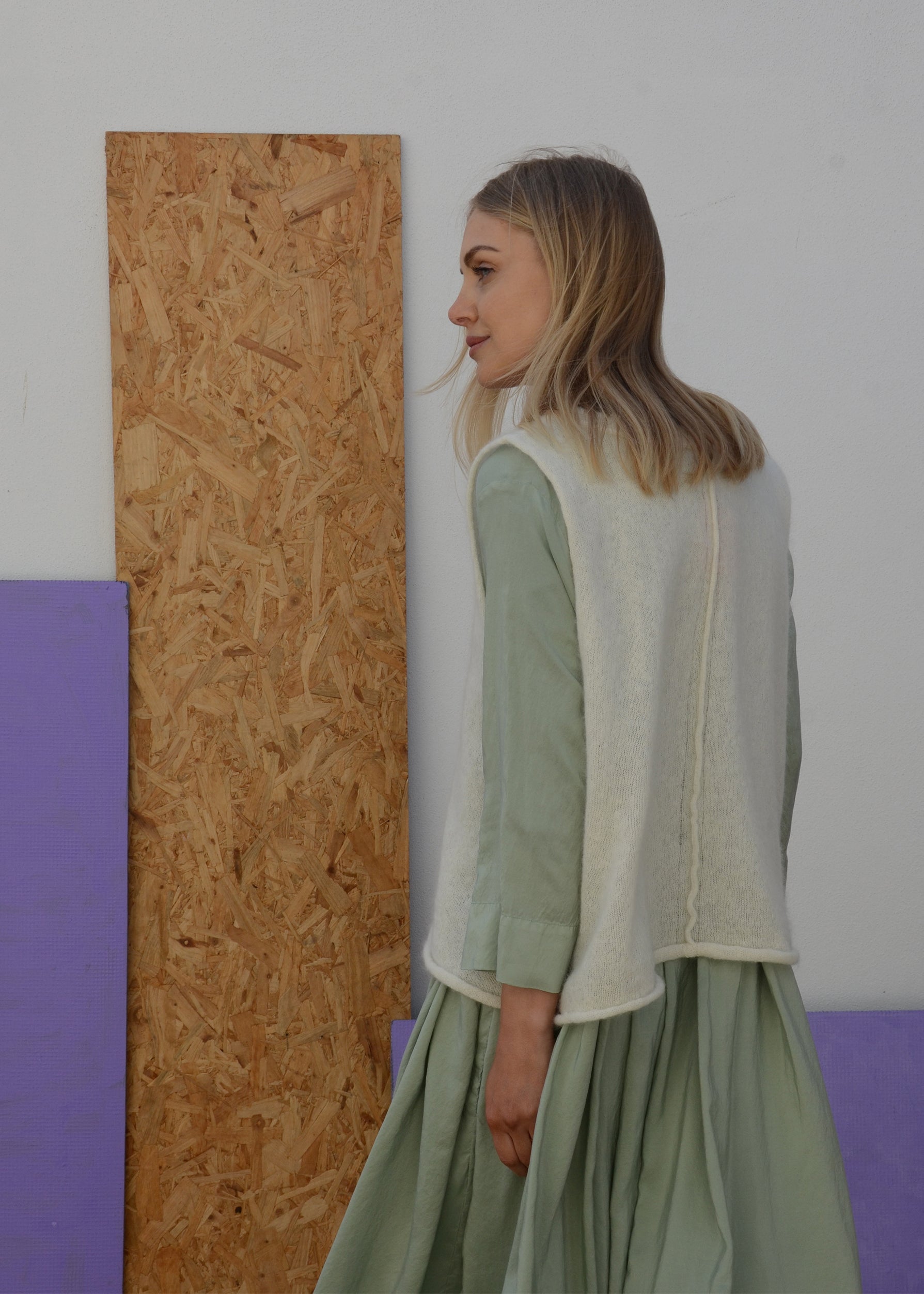 Eco Mohair Vest Top | Chalk White