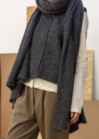 Eco Mohair Oversize Scarf | Charcoal