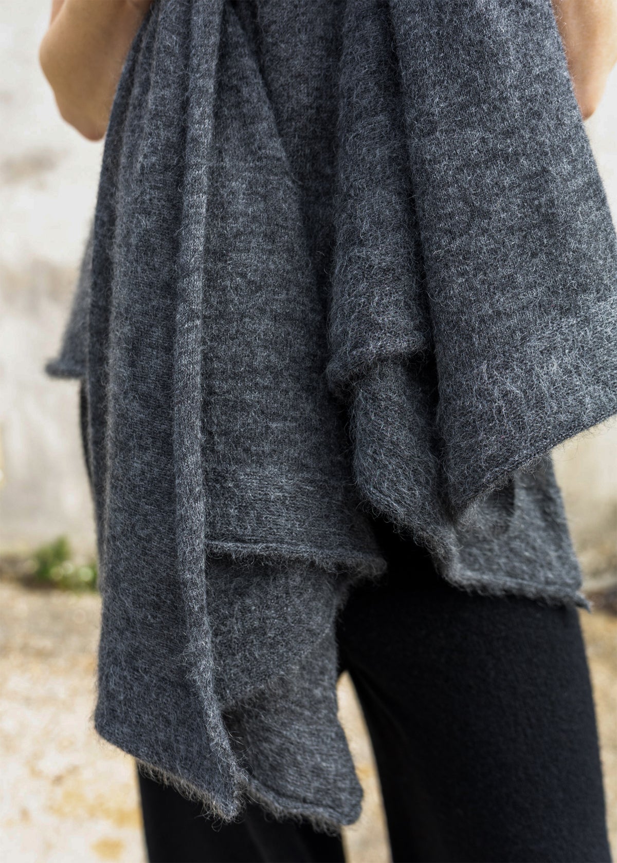 Eco Mohair Oversize Scarf | Charcoal