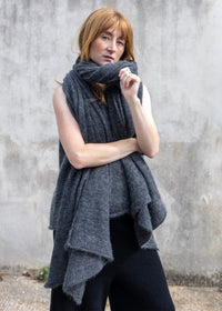 Eco Mohair Oversize Scarf | Charcoal