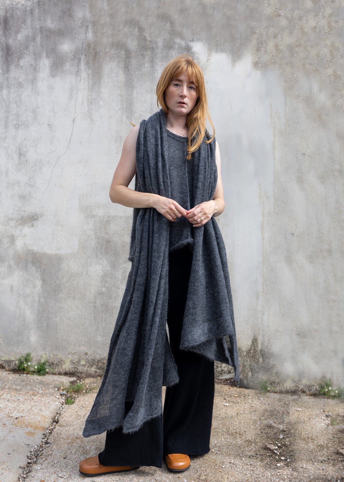 Mohair Vest Top | Charcoal