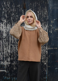 Cashmere Rib Hood | Cream