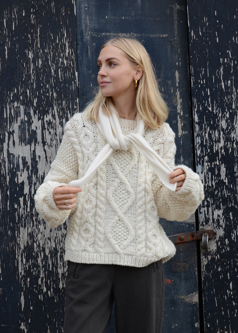 Cashmere Necktie Scarf | Cream