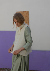 Eco Mohair Vest Top | Chalk White