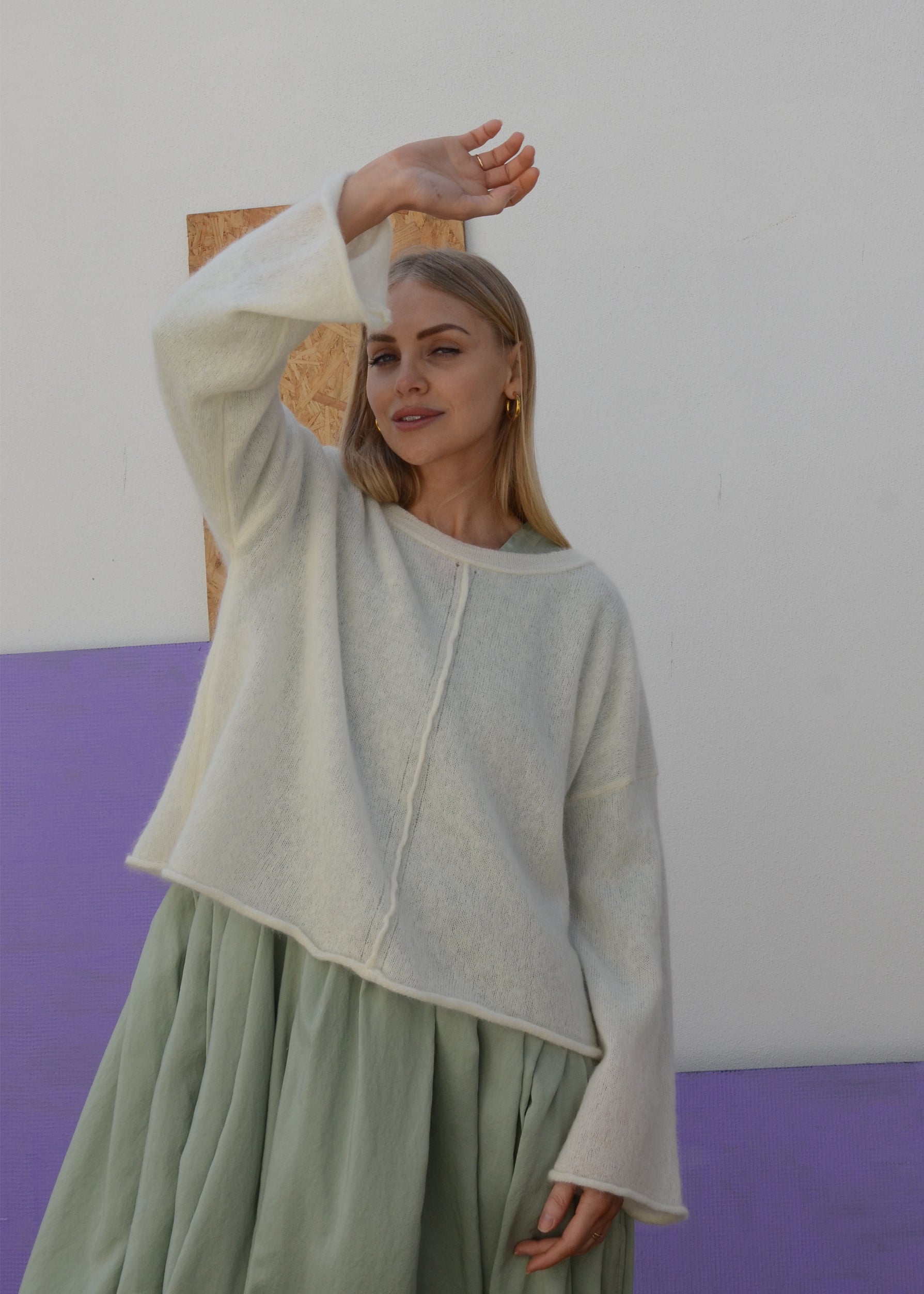 Eco Mohair Sweater | Chalk White