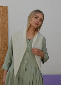 Eco Mohair Trangle Scarf | Chalk White