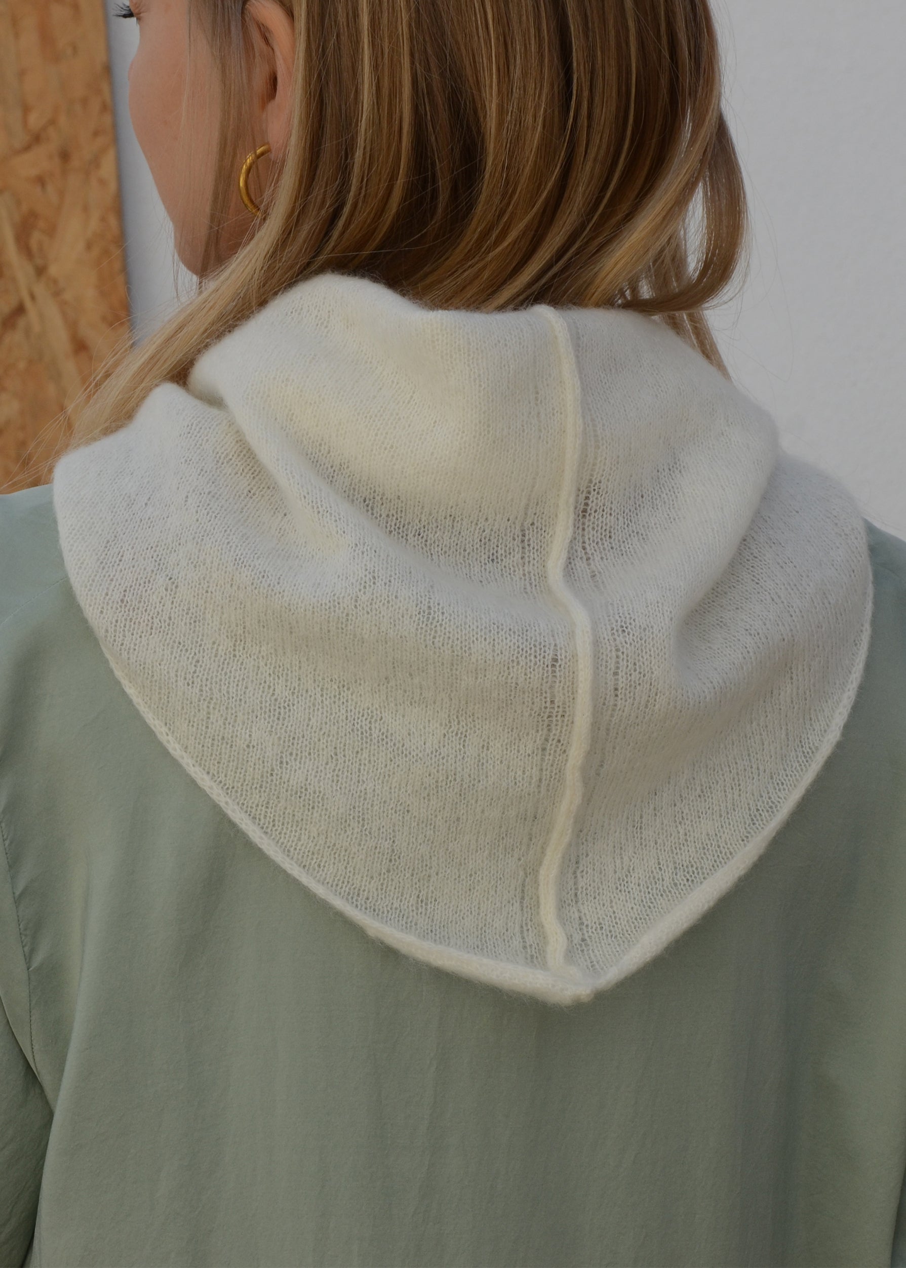 Eco Mohair Trangle Scarf | Chalk White