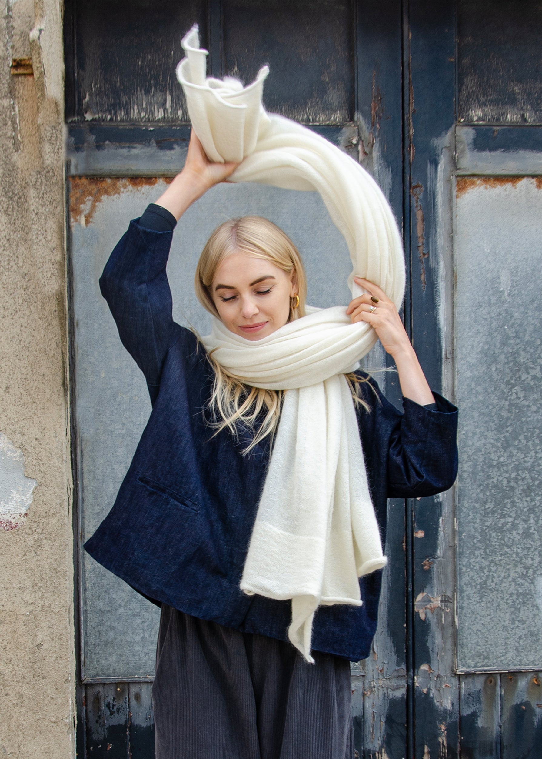 Oversize Mohair Scarf | Chalk white – 11 Everything