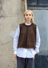 Alex Crop Vest Top | Bitter Chocolate Brown