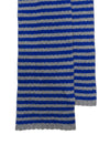 Cashmere Fine Stripe Scarf | Electric Blue & Grey