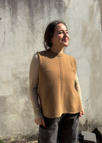 Cashmere Cable Front Vest Top | Gingerbread