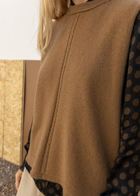 Cashmere Cable Front Vest Top | Gingerbread
