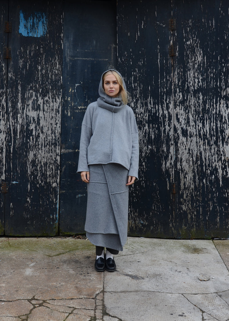 Oversize Cashmere Scarf | Grey