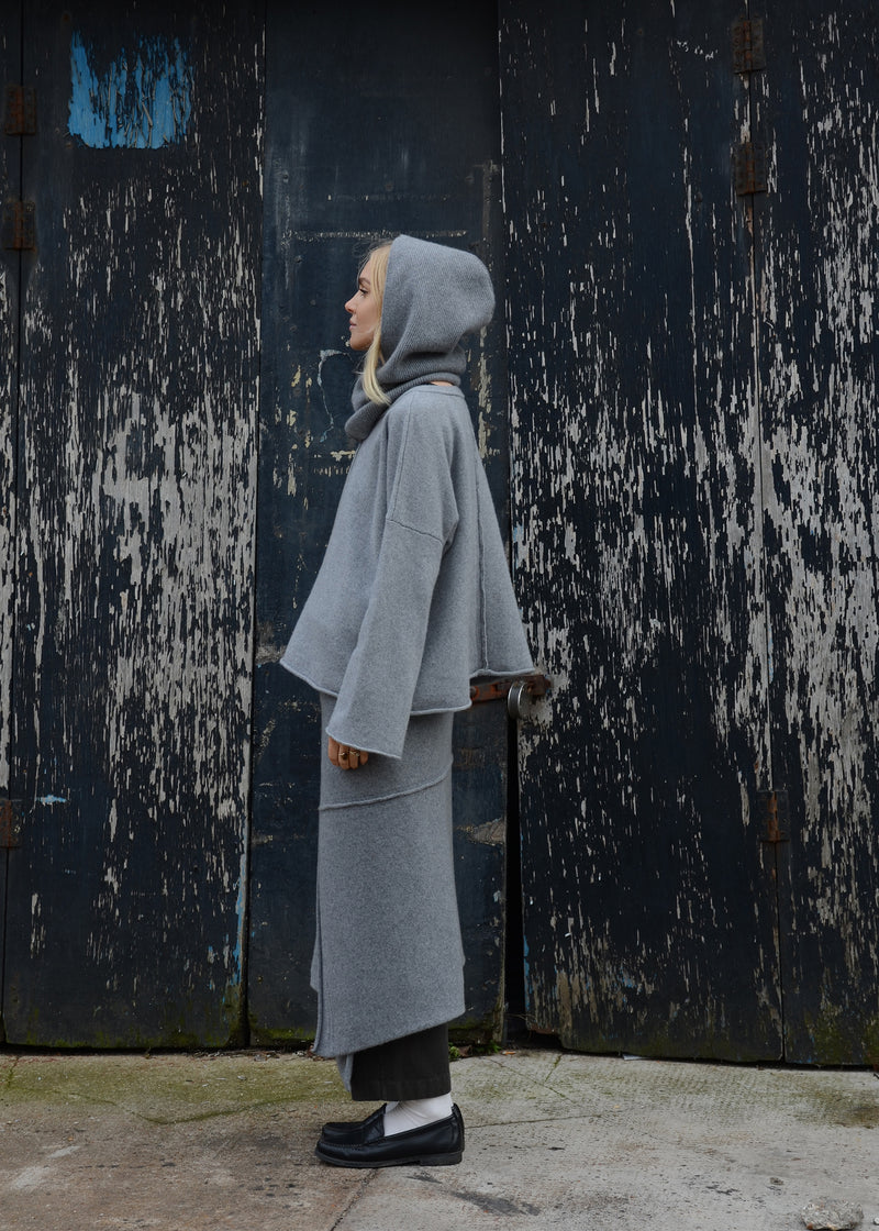 Cashmere Rib Hood | Grey