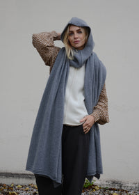 Oversize Cashmere Scarf | Grey