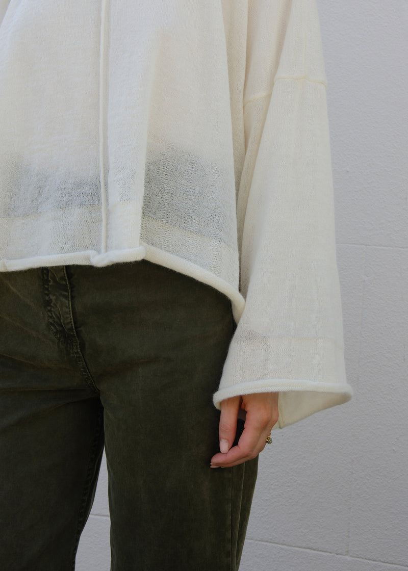 Alex Crop Sweater | Chalk