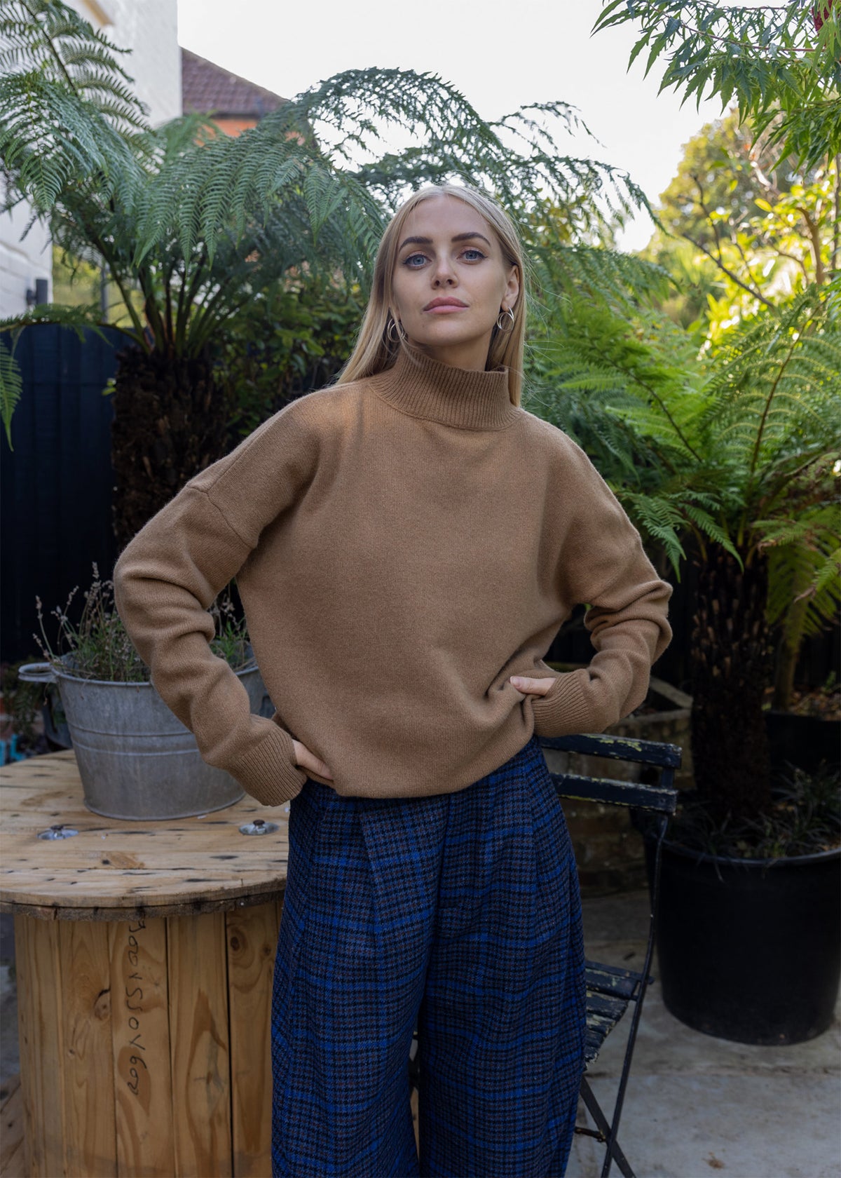 High Neck Cashmere Sweater | Ginger