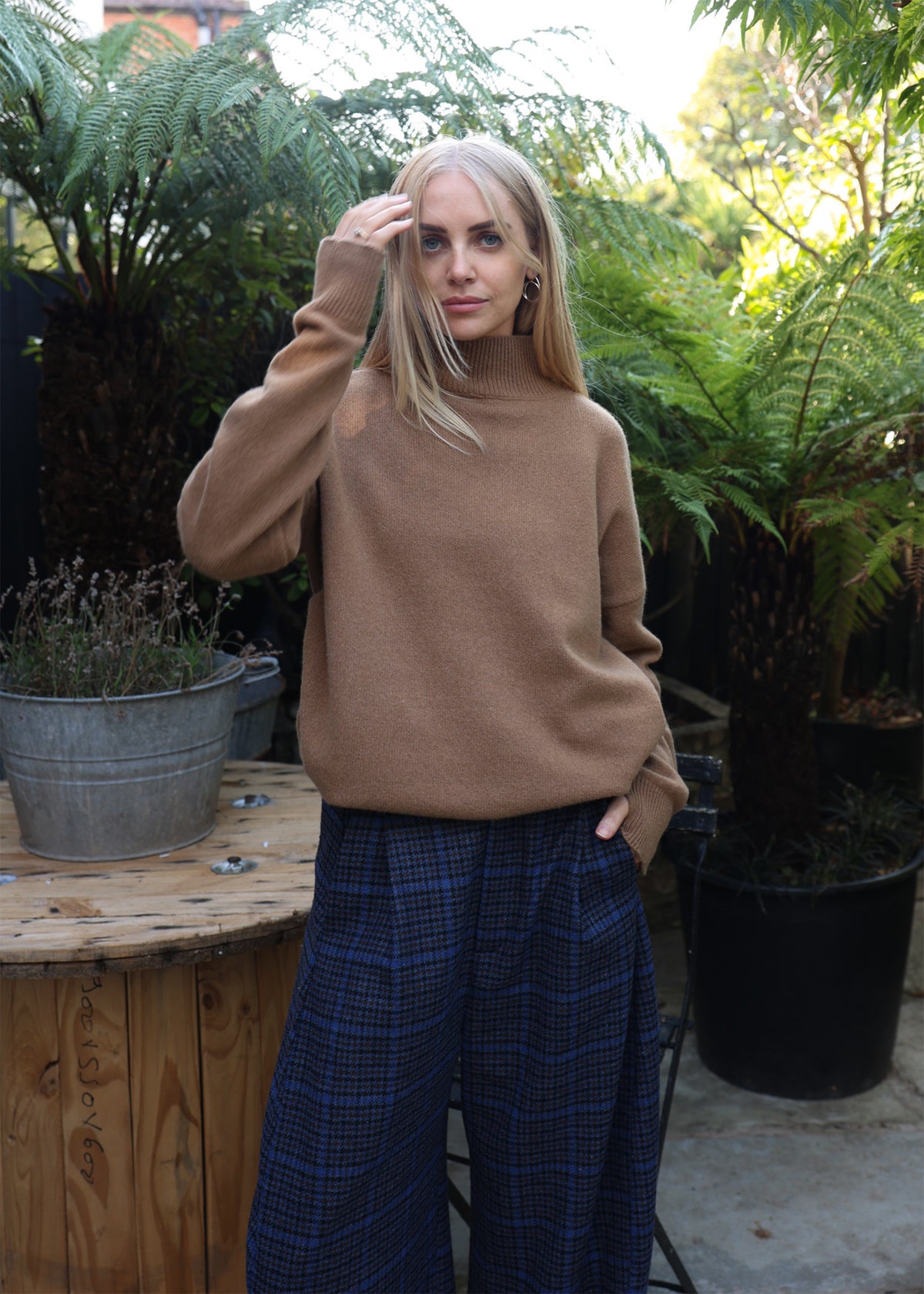 High Neck Cashmere Sweater | Ginger
