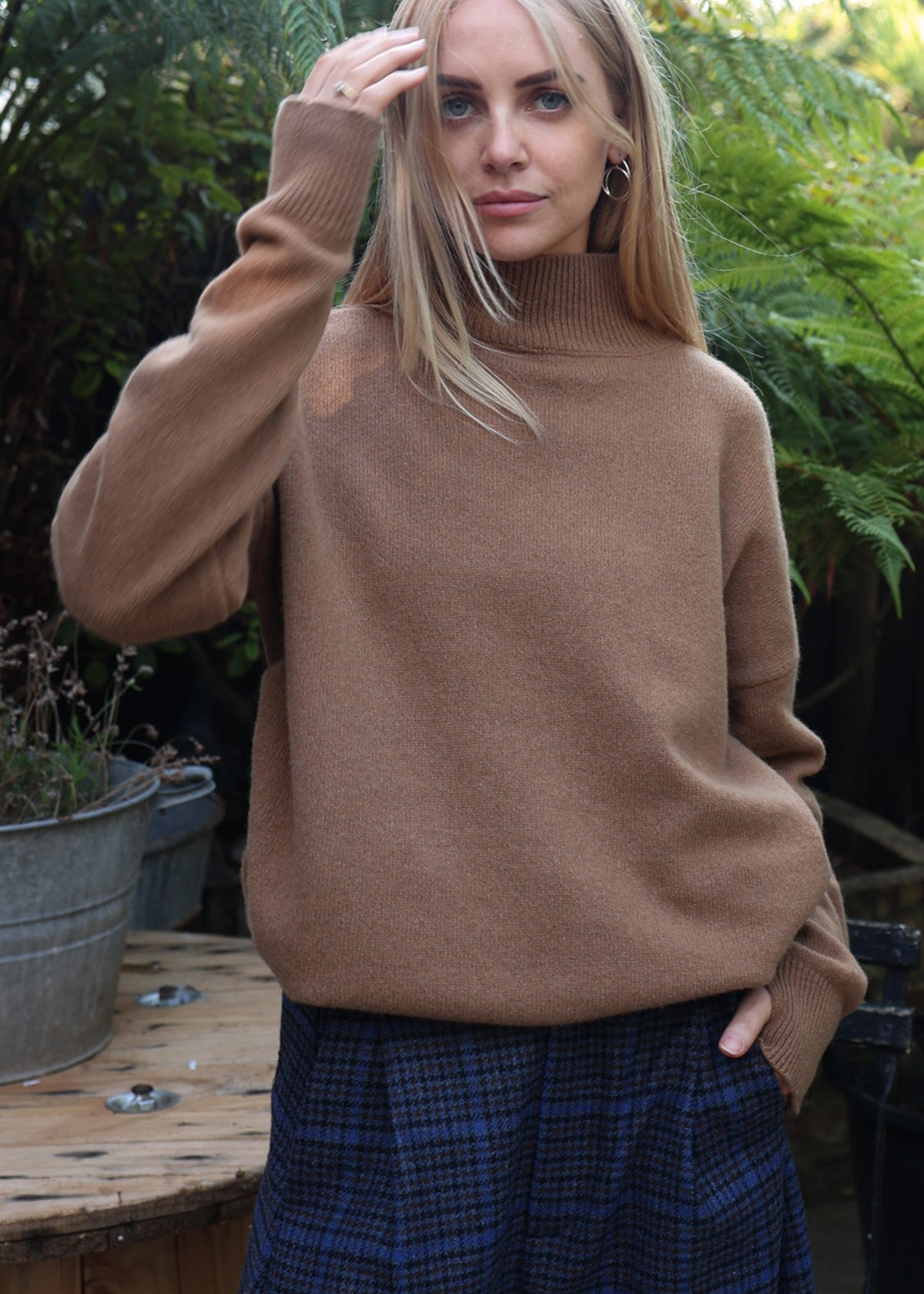 High Neck Cashmere Sweater | Ginger