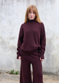 High Neck Cashmere Sweater | Raisin